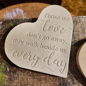 Heart-Shaped Stone Plaque with Inspirational Quote Set Of 3